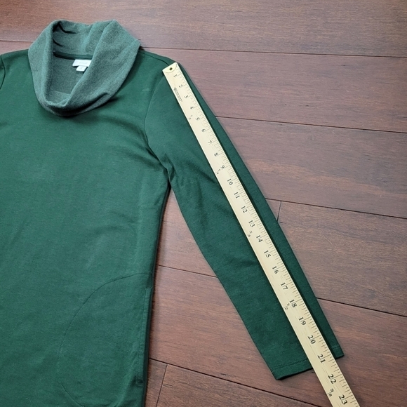 Pure J. Jill Double Knit Cowl Neck Cozy Tunic Dress Women's XS Petite Green - Picture 10 of 10